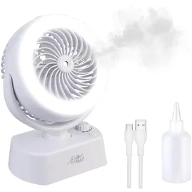 Sichler Haushaltsgeräte Akku-Tischventilator 0 cm Tischventilator LED-Ring
