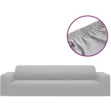 vidaXL Stretch Sofahusse 4-Sitzer Grau Polyester-Jersey