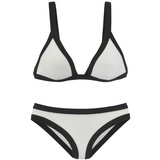 VENICE BEACH Triangel-Bikini, Damen weiß-schwarz, Gr.40 Cup C/D,