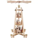 Großhandel Dregeno Stabpyramide mit Christi Geburt, 3-stöckig, für Kerzen d=14mm
