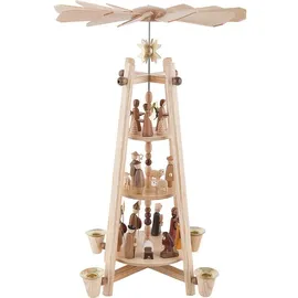 Großhandel Dregeno Stabpyramide mit Christi Geburt, 3-stöckig, für Kerzen d=14mm
