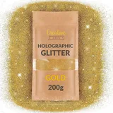 Creative Deco Holographischer Glitzerpulver 200g gold
