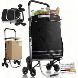Juskys 3in1 Einkaufstrolley Treppensteiger Schwarz
