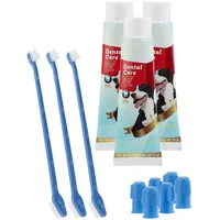 Sweetypet 4in1-Zahnpflege-Set f. Hunde: Zahnpasta, Zahn- & Fingerbürsten,3er-Set