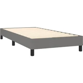 vidaXL Boxspringbett mit Matratze & LED Dunkelgrau 90x200 cm Stoff