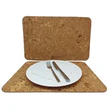 Platzset 4er Kork rechteckig Tischset 40 x 30 cm dekorative natürliche Korkstruktur