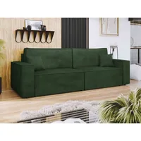 MIRJAN24 Schlafsofa Karl Cord, mit zwei Bettkästen und Schlaffunktion, Rückenlehne in Form beweglicher Kissen grün