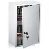 relaxdays Medizinschrank glänzender Edelstahl silberfarben