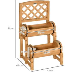 Outsunny - Hochbeet - 45L x 45B x 80H cm - gelb