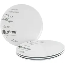 CreaTable Pizzateller Europa Gustoso 33 cm 4er Set weiß