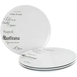 CreaTable Pizzateller Europa Gustoso 33 cm 4er Set weiß