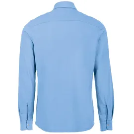 TRIGEMA Poloshirt "TRIGEMA Business-Hemd aus DELUXE-Single-Jersey", Herren, Gr. M, blau (horizont), Single Jersey, 100% Baumwolle, lang, ohne Ausschnitt, Shirts