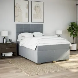 vidaXL Boxspringbett 140 x 200 cm Hellgrau