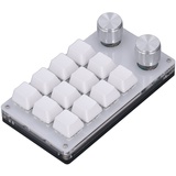 Mechanische -Makro-Tastatur mit 12 Tasten Mechanische Einhand-Gaming-Tastatur Multifunktionale Verknüpfung Programmierbare USB-Tastatur mit 2 Knöpfen für Spiele