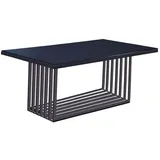 Casa Padrino Luxus Esstisch Silber / Schwarz 200 x 100 x H. 77 cm - Rechteckiger Edelstahl Küchentisch mit Glasplatte - Luxus Esszimmer Möbel