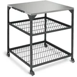 Ooni Modultisch Groß Edelstahl schwarz/silber