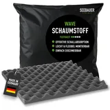 SEEBAUER living Akustikschaumstoff WAVE Noppenschaumstoff Schallschutz Akustikpaneel (100 x 100 x 3 cm)