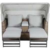 Greemotion Loungesofa Capri grau Kunststoff, Metall, 5-teilig