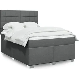vidaXL Boxspringbett 140 x 200 cm Dunkelgrau
