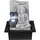 GLOBO Tischbrunnen mit Pumpe Springbrunnen mit LED Beleuchtung Buddha Design Zimmerbrunnen grau Dekoration, LxBxH 21x18,5x25,5 cm