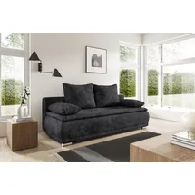 werk2 Schlafsofa WERK2 "Biggi komfortabel & elegant, Schlaffunktion, Bettkasten, Breite 206 cm", grau (anthrazit), B:206cm H:88cm T:91cm, 100% Polyester, Sofas, Schlafsofa, inkl. losen Kissen, Bouclé APHRODITE, Anthrazit
