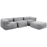 I.C.O.N. icon Zen Ecksofa, Moldulares Sofa Grau, Textil, 4-Sitzer, 500x68x100 cm, Wohnzimmer, Hocker, Sitzsäcke, XXL Sitzsäcke