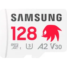 Samsung Sonic Edition - Knuckles\ microSDXC-Karte Retail 128GB A2 Application Performance Class, v30 Video Speed Class, UHS-I U3
