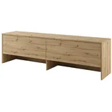 MEBLINI Hängeschrank für Horizontal Schrankbett Bed Concept - Wandschrank mit Ablagen, Fächern und Teleskopen - Wandregal - BC-09 für 140x200 Horizontal - Artisan Eiche