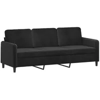 vidaXL 3-Sitzer-Sofa Schwarz 180 cm Samt