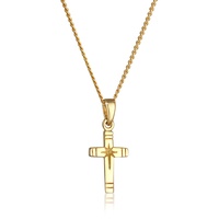 Elli PREMIUM Halskette Damen Kreuz Anhänger Elegant aus 585 Gelbgold
