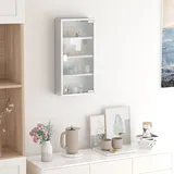 Homcom Medizinschrank, Erste-hilfe-set, Edelstahl, 4 Ablagen, Wandmontage, Abschließbar
