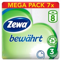 Zewa Toilettenpapier Bewährt, Riesenpackung 7 X 8 Rollen Mit Je 150 Blatt, 7 Packungen