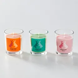 Benetton - Set mit 3 Kerzenstücken (Karottenkuchen, Vanille, Zimt) à 65 g