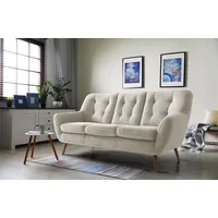 exxpo - sofa fashion 3-Sitzer EXXPO - SOFA FASHION "Scandi, bequem, aufwendige Rückenpolsterung für mehr Sitzkomfort", beige, B:187cm H:92cm T:92cm, Sofas, aktuelle Farben in hochwertigen Bezugsqualitäten, Holzfuß