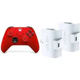 Xbox Wireless Controller Pulse Red+Venom Doppelpack mit wiederaufladbarem Akku Controller - Weiß Series X & S One