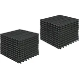 Komposit-Terrasselemente - WPC-Balkonplatten - Terrassenplatten mit Holzoptik - antislip, einfach zu installieren - 30 x 30 cm