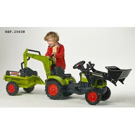 Falk Baggerlader Claas mit Baggerarm und Anhänger (2040N)