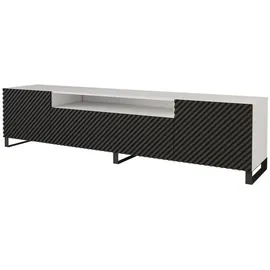 altdecor Zeno Lowboard 200 cm Schwarz/Weiß Holz