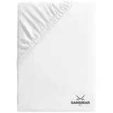 Sansibar Spannbettlaken Baumwolle-Jersey-Elasthan 140 x 200 - 160 x 200 cm weiß