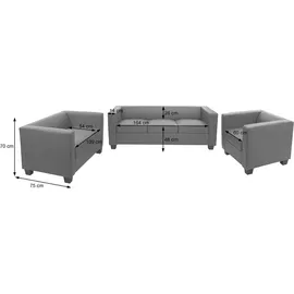 MCW 3-2-1 Couchgarnitur Lille ~ Leder, rot