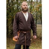 Battle Merchant Wikinger-Kostüm Klappenrock Bjorn, Wikinger Mantel aus Baumwolle, braun M braun M | M