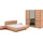 Musterring Schlafzimmer-Set MUSTERRING "Sorrent, Kleiderschrank, Bett & Nachtkommoden, teilmassiv Eiche", braun, Schrank 250cm Breit / 236cm Hoch + ohne Matratze, B/H: 180cm x 200cm, Schrank 250cm Breit / 236cm Hoch, Glas, Hartfaserplatte, Holz teilmassiv,
