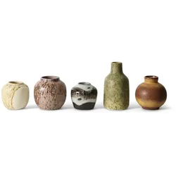 HKliving - 70's Keramik Vasen, pursuit (5er-Set)