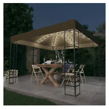 vidaXL Gartenzelt mit LED-Lichterkette 3x3 m Taupe