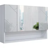 Vicco Spiegelschrank Irma 80 x 55 cm modern Badezimmer Spiegel Badezimmerschrank Badezimmermöbel Spiegeltür Schranktür Hängeschrank Einlegeboden Regal Ablage