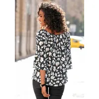 LASCANA Carmenbluse Damen schwarz-bedruckt Gr.36