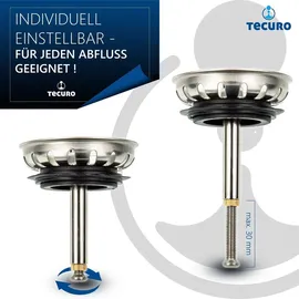 tecuro Siebkorb Ø 54 mm mit Metall-Führungsstange 8 mm und Höhenverstellung Farbe Silber