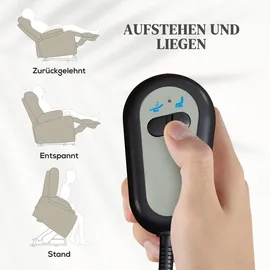 Homcom Fernsehsessel, Beige, Textil, 1-Sitzer, Füllung: Schaumstoff, 90x96x66 cm, Wohnzimmer, Sessel, Fernsehsessel