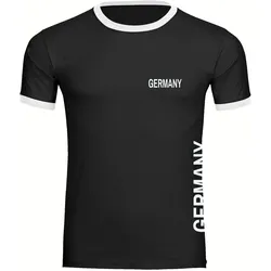 multifanshop Kontrast T-Shirt - Germany - Brust & Seite - Druck weiß - Männer