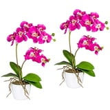 Kunstpflanze Orchidee Phalaenopsis Orchidee, Creativ green, Höhe 60 cm, im Keramiktopf rosa